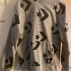 Converse BOY grey logo hoodie size MEDIUM